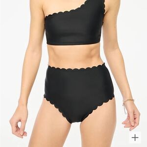 J.Crew Factory High-rise scalloped bikini bottom